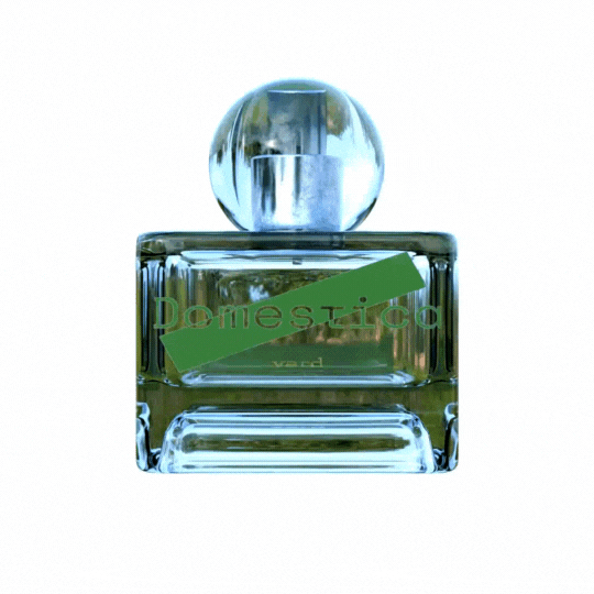 Spinning 3D render of the perfume called 'Yard.'