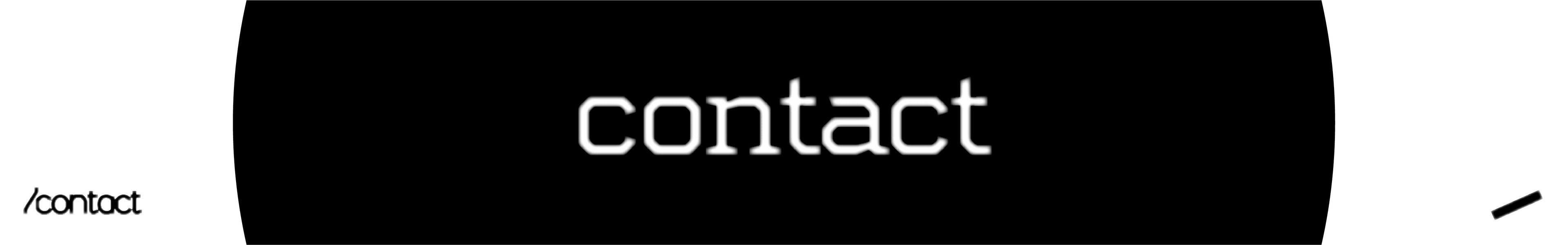 Black oval with 'contact' text in white on a black background